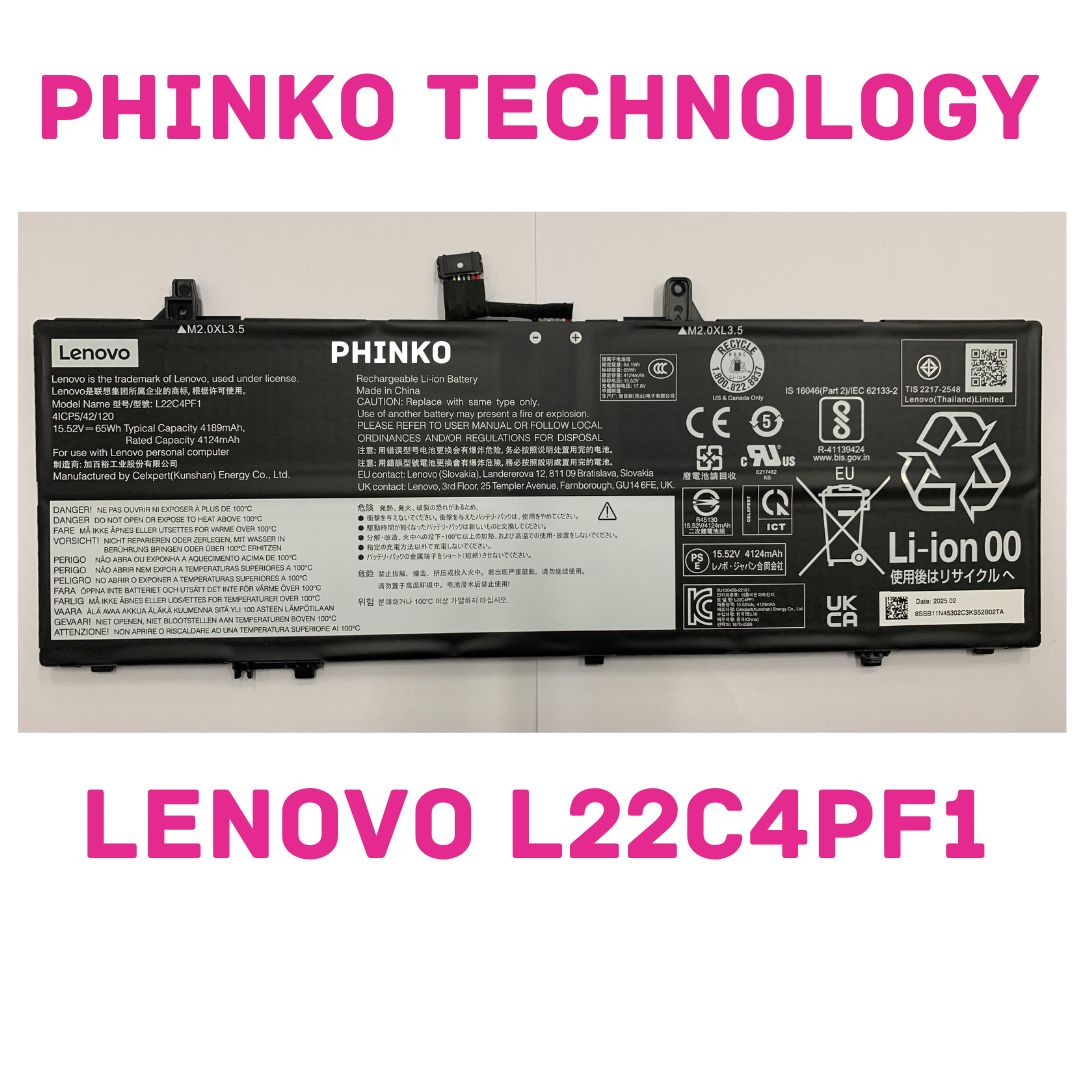 Original L22M4PF0 L22D4PF1 L22M4PF1 Battery for Lenovo Yoga Slim 6-14 L22C4PF1
