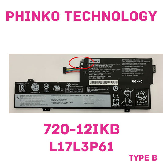 Battery for Lenovo Yoga 320-11 520-12 720-12IKB 7000-13 L17L3P61 L17M3P61 TYPE B