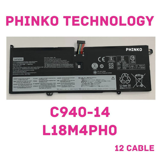 L18C4PH0 Battery For Lenovo Yoga C940-14 C940-14IIL 81Q9 L18M4PH0 58Wh 12 CABLE