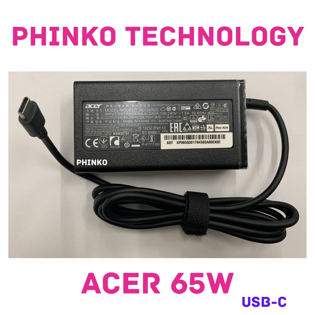 20V 3.25A 65W Type-C Power Adapter For Acer Chromebook 515 CB515-1W Laptop N21Q8
