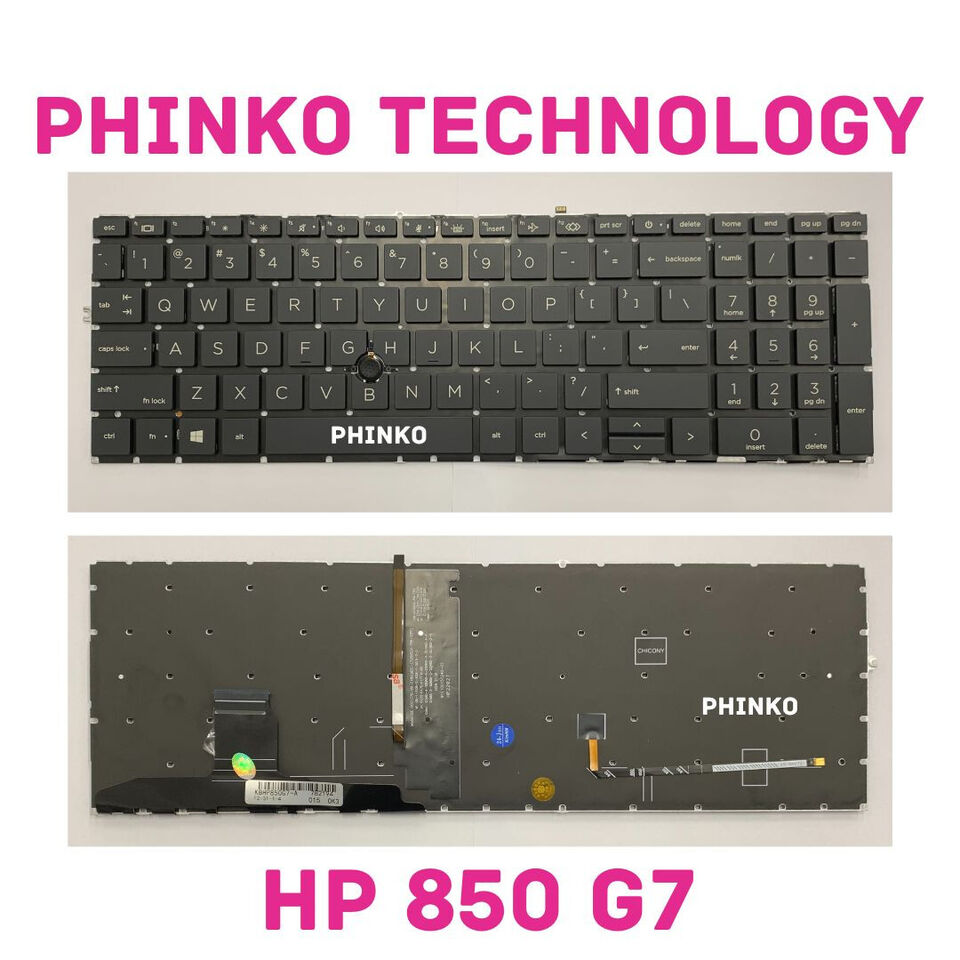 HP EliteBook 850 855 G7 G8 With Pointer L89916-001 Black backlit Keyboard