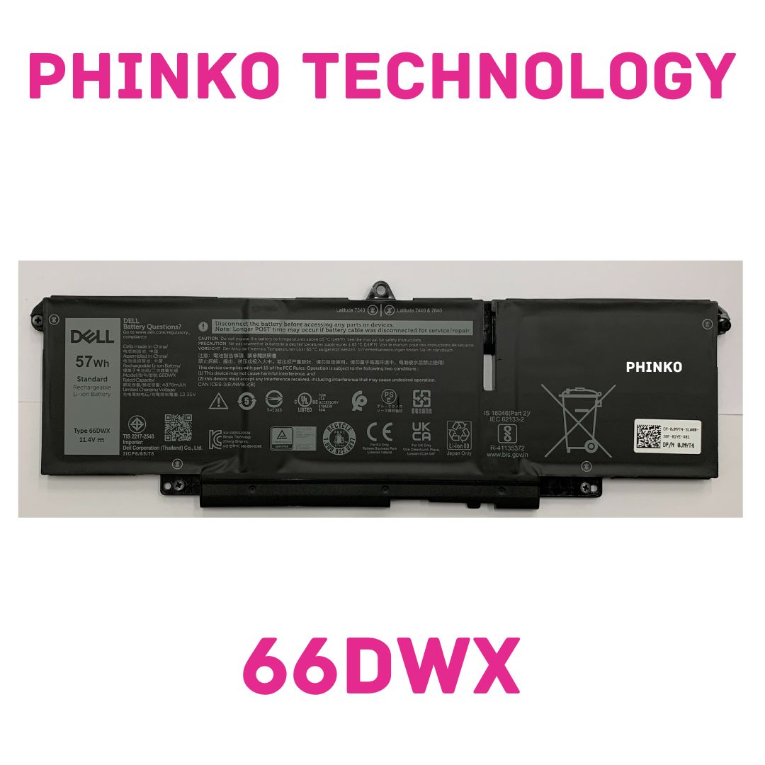 66DWX 57Wh Battery for Dell Latitude 7340 7440 7640 3ICP6/65/78 0HYH8 0CTJJ6