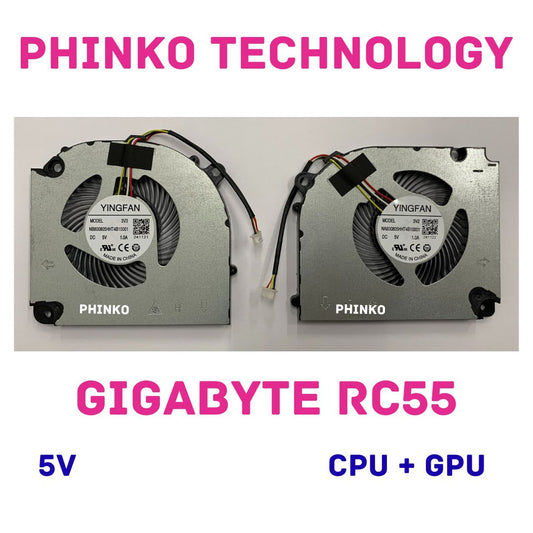CPU+GPU Cooling Fan for Gigabyte RC55 G5 KE G5 KF G5KE G5KF Gaming Laptop 5v