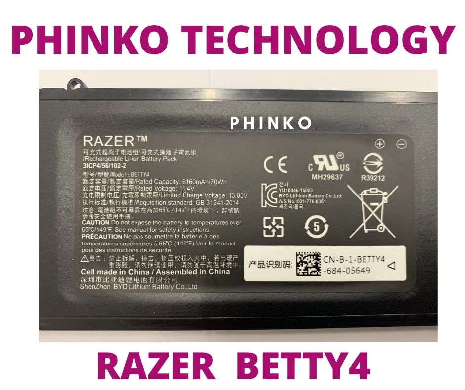 Replacement Battery For Razer Blade 2016 V2 14 – BETTY4, 3ICP4/56/102-2, RZ09-0195 Series – 11.4V 6160mAh - View #2