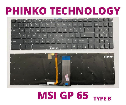 RGB Backlit keyboard MSI GP65 Leopard/GP65 Leopard 9SD/GP65 Leopard 9SE TYPE B