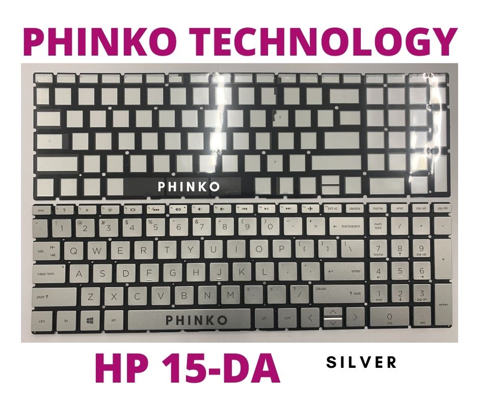 NEW Keyboard for HP Pavilion 15-da 15-db 15-dx Series SILVER backlit