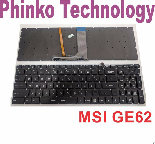 For MSI GF72 GF72VR GF62 GF62VR, GE72 2QF, US Keyboard Backlit