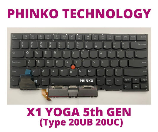 US English Backlit Keyboard for Lenovo ThinkPad X1 Yoga 5th Gen (TYPE 20UB 20UC)