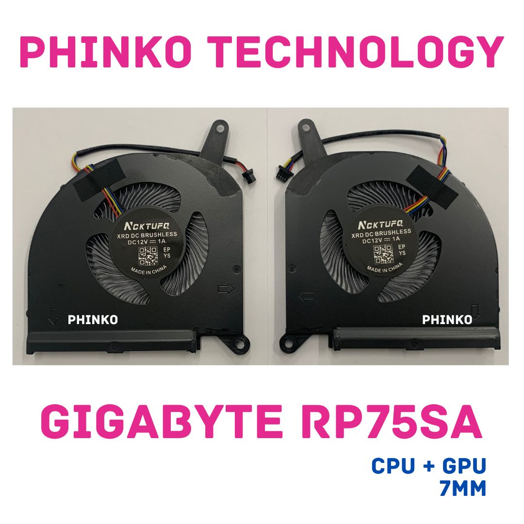 CPU &amp; GPU Cooling Fan For Gigabyte AERO 15 OLED SA 17 HDR XA RP75XA RP77XA 7.0MM