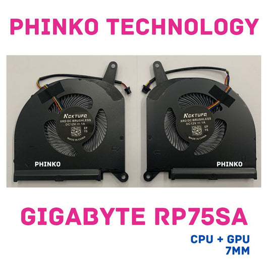 CPU &amp; GPU Cooling Fan For Gigabyte AERO 15 OLED SA 17 HDR XA RP75XA RP77XA 7.0MM