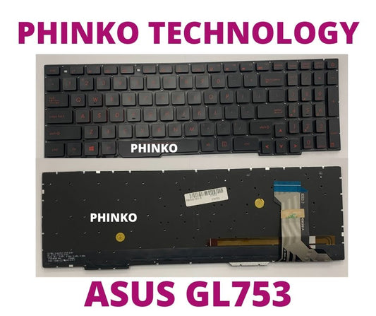 ASUS Rog GL753 GL753V GL753VE GL753VD US Laptop Keyboard with backlit