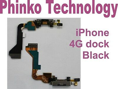 Charging Port Dock Connector Cable with microphone Black for iPhone 4