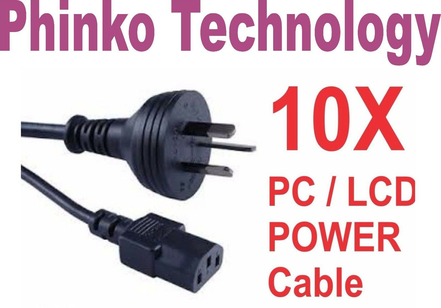 *Brand New* 10X Strong Good Quality AC Power Cord Lead ~2M Long