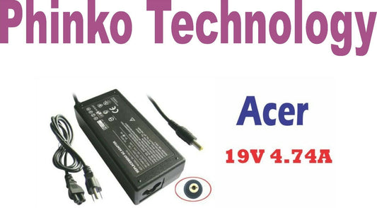 New Adapter Charger for ACER eMachines E642, 19V 4.74A, 90W