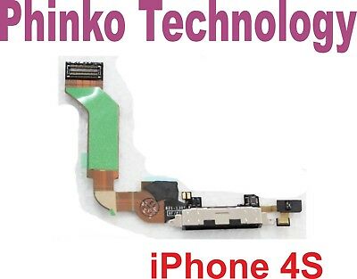 USB Dock Connector Charger Flex Cable for iPhone 4S Replacement Parts Black