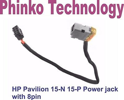 DC Power Jack For HP Pavilion 15-P Series Wire Harness 8pin connector Long Cable