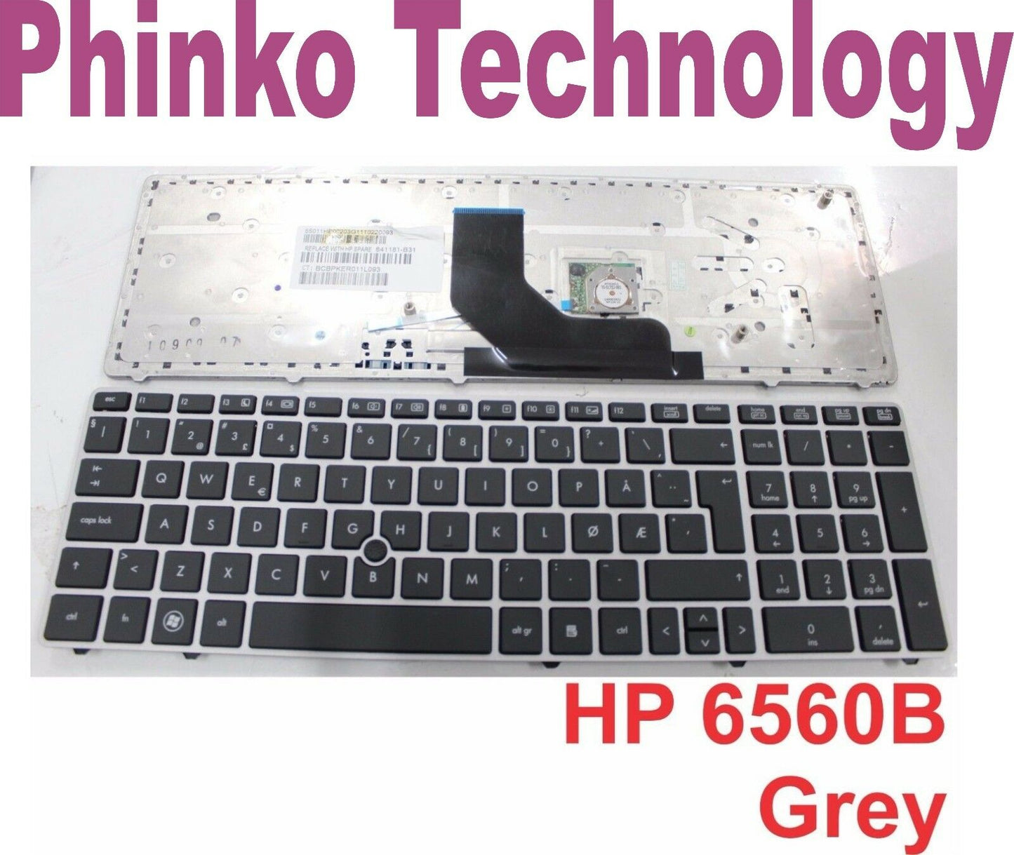 Brand New Keyboard for HP Probook 6560B 6565B 6570B 6575b w/o Point Stick Grey