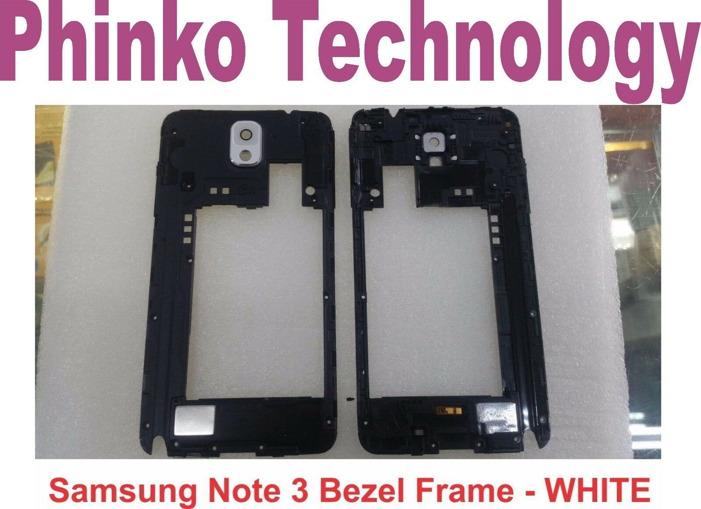 Middle Bezel Frame For Samsung Galaxy Note 3 III N9005 Camera Chassis WHITE