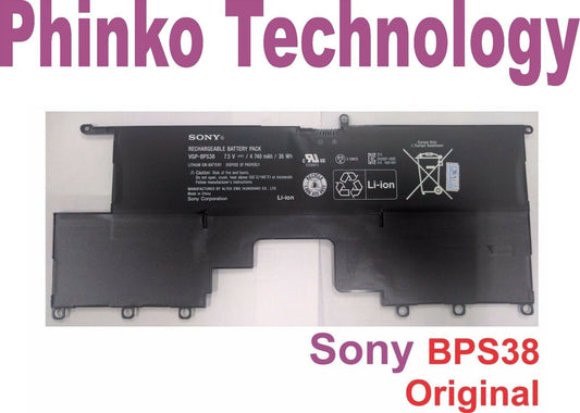 Original Battery for Sony VAIO Pro 13, SVP1322YCW, SVP13229, BPS38 7.5V, 4740mAh