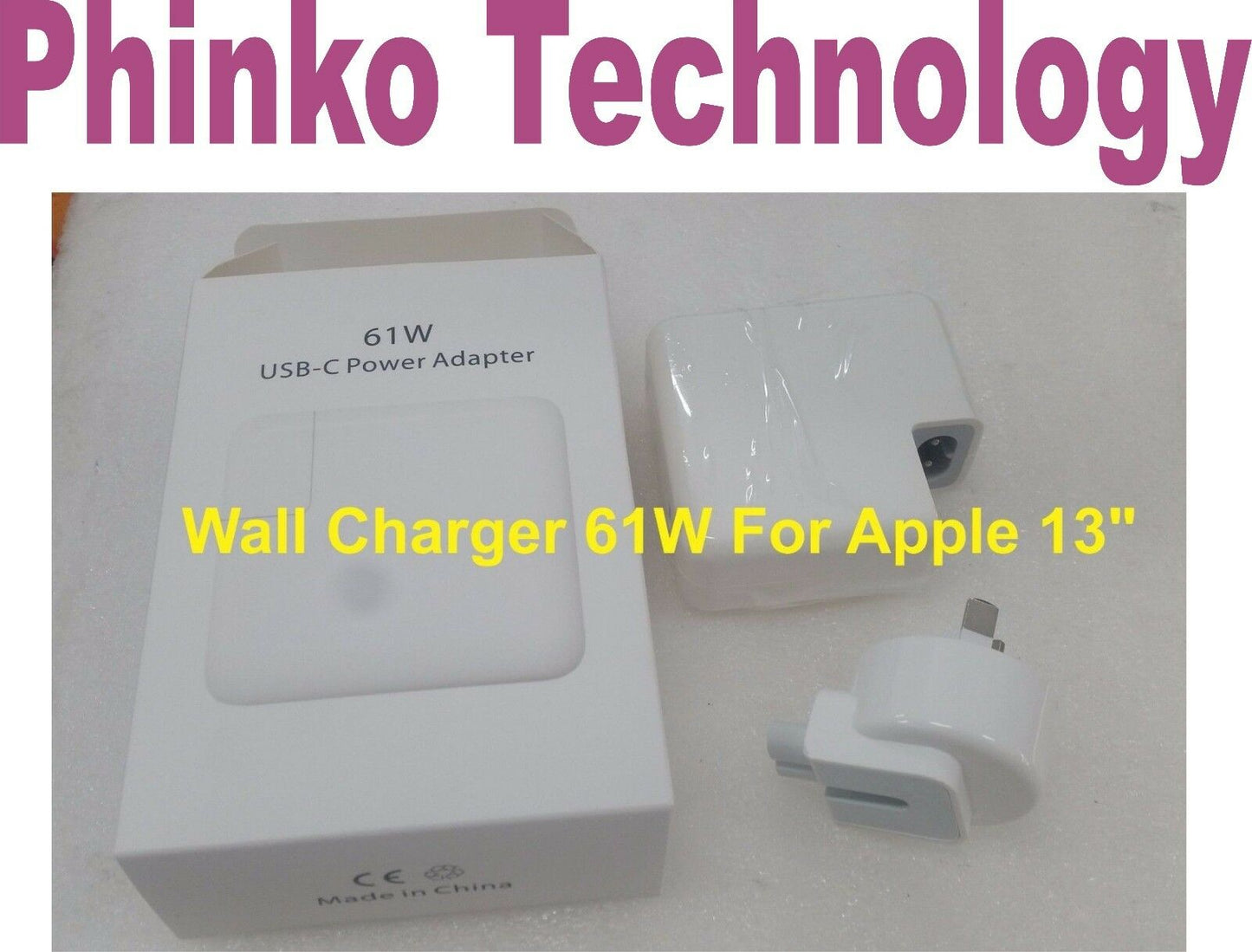 Power Adapter Charger 61W for Apple MacBook Pro 13" USB-C A1718 AU Plug