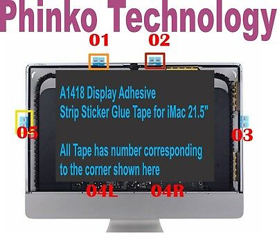 1x set 21.5" Apple iMac A1418 LCD Screen Adhesive  Stickers Tape From 2012-2015