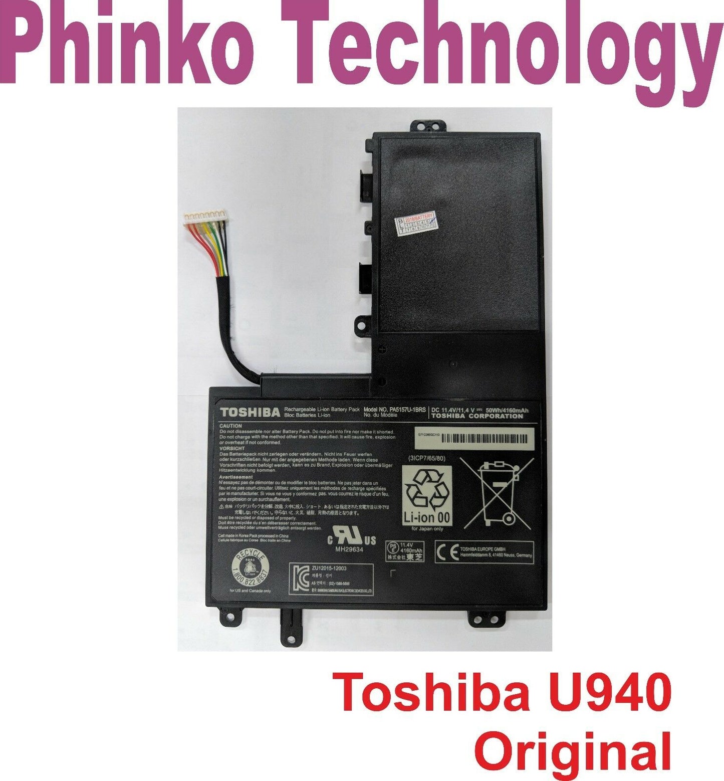 Genuine Orginal Battery for Toshiba Satelite U940 E45T E55T-A5320 PA5157U-1BRS