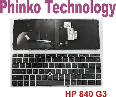 Keyboard with Pointer & Backlit For HP Elitebook 840 G3 G4
