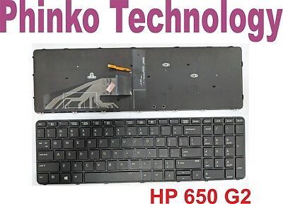 NEW Keyboard for HP Probook 650 G2 655 G2 US frame + backlit