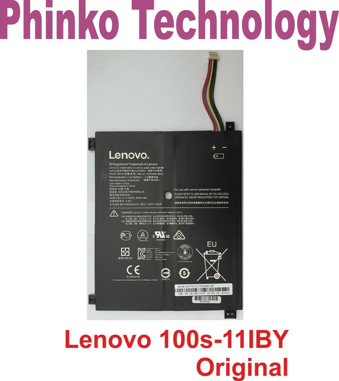 Original Battery for IBM Lenovo Ideapad 100S 100S-11IBY 100S-80 80R2 11IBY NB116