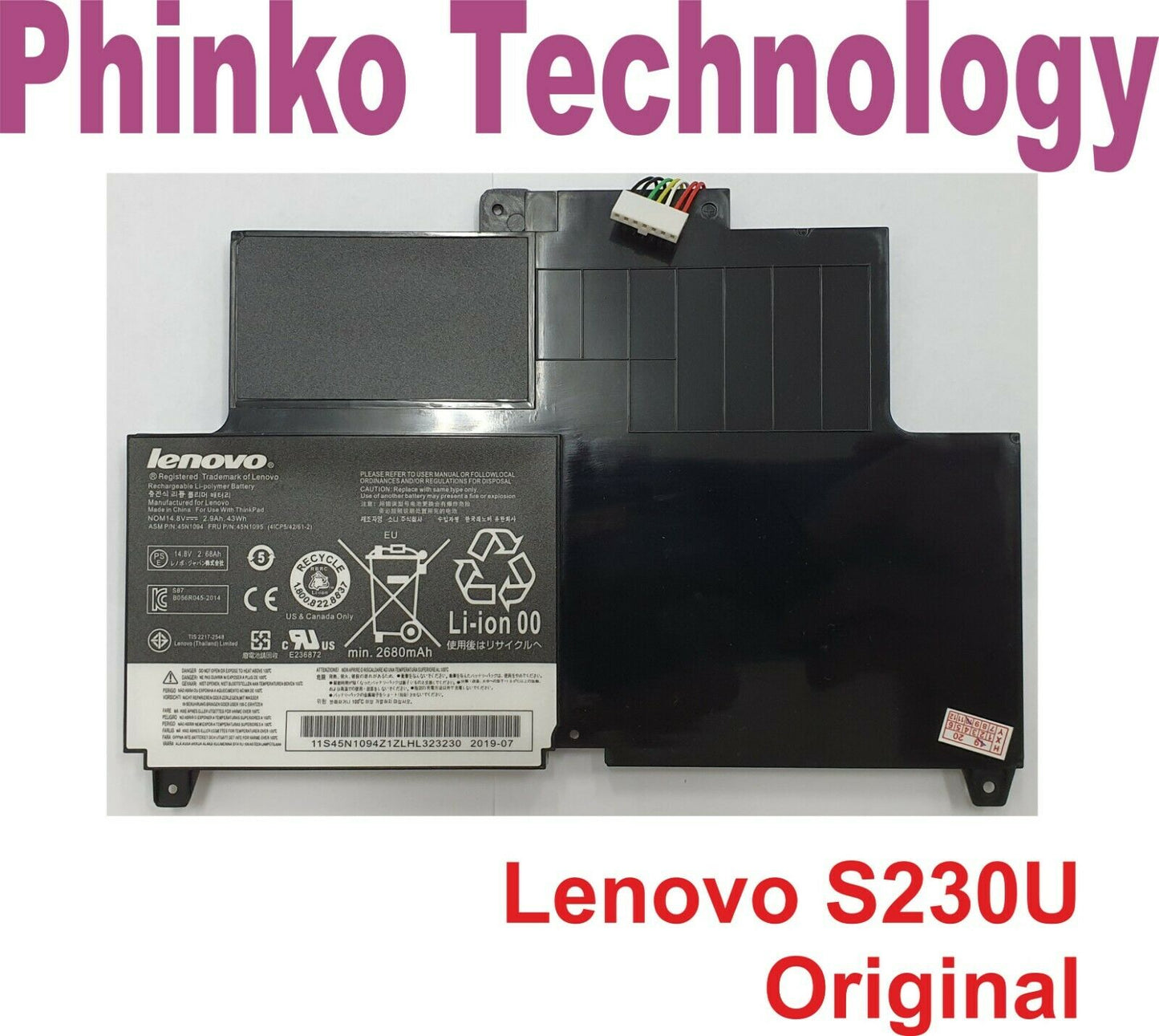 Original Battery for Lenovo Thinkpad Edge S230u 45N1094 45N1095 45N1092 45N1093