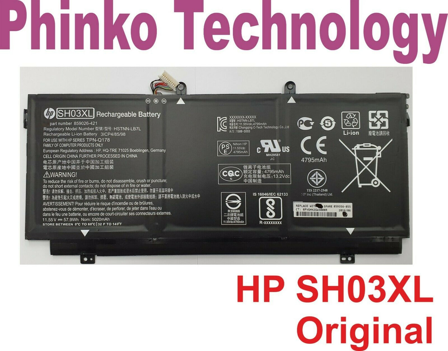 Original Battery for HP Spectre X360 13-AC 13-AB 13-W SH03XL