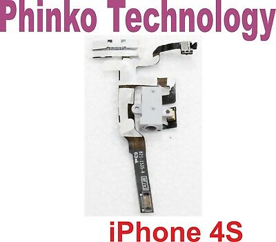 iPhone 4S Headphone Audio Volume Jack Connector Ribbon Parts Flex Cable White