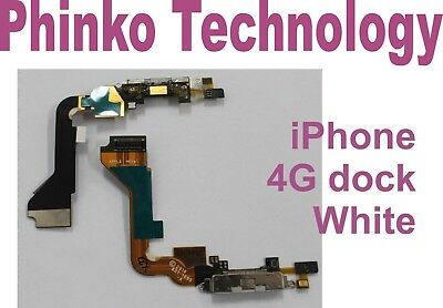 NEW USB Dock Connector Charger Flex Cable for iPhone 4 Replacement Parts White