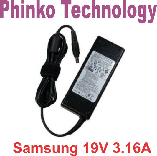 New Original Genuine Adapter Charger for Samsung Laptops, 19V 3.16A, 60W