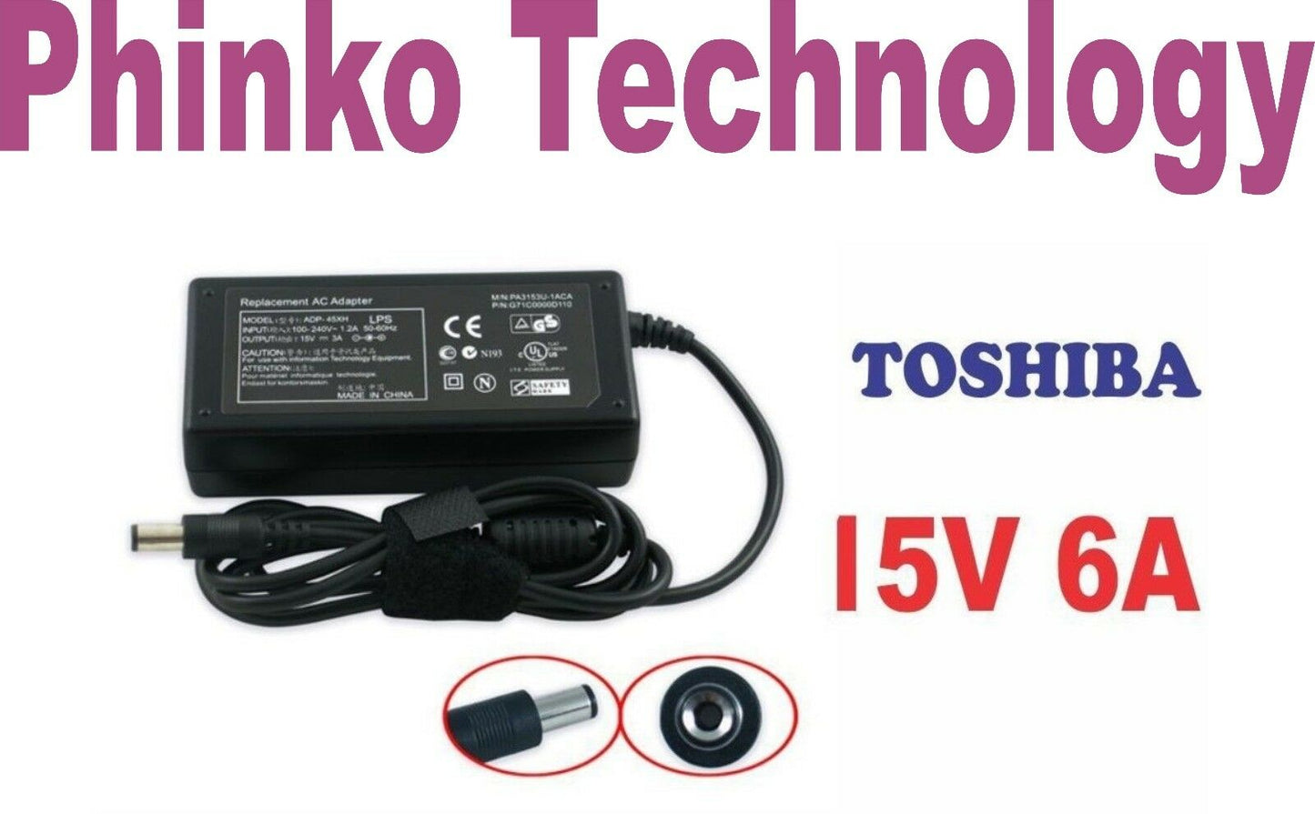 AC Adapter Charger for Toshiba TECRA A3 M2 M3 M4 M5 M7 M8 M9 M10 S1