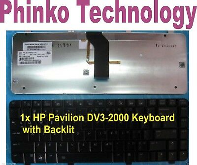 New original US black Keyboard For HP Pavilion DV3-2000 with backlit