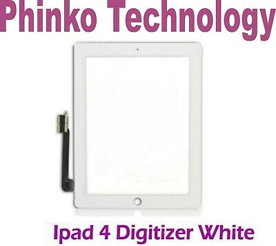 iPad 4 A1458 A1460 WIFI & 4G Digitizer Glass Touch Screen for Apple WHITE