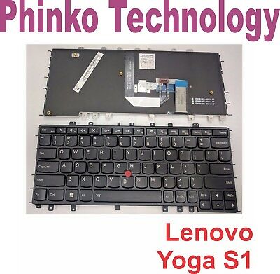 BRAND NEW Keyboard for Lenovo Yoga S1 S240  Black with Frame + Trackpoint US