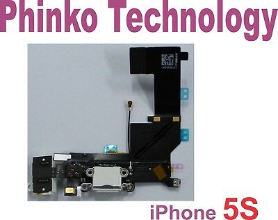 New Charging Dock Port Connector Flex Cable Replacement for iPhone 5S White