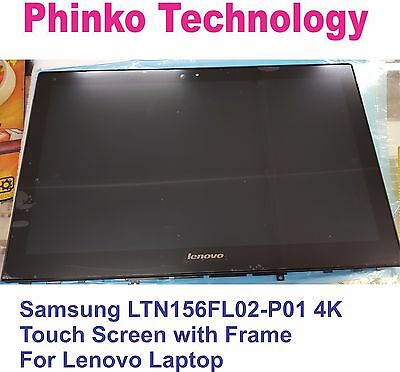 Samsung LTN156FL02-P01 3840X2160 4K LED LCD TOUCH Screen With Frame for Lenovo