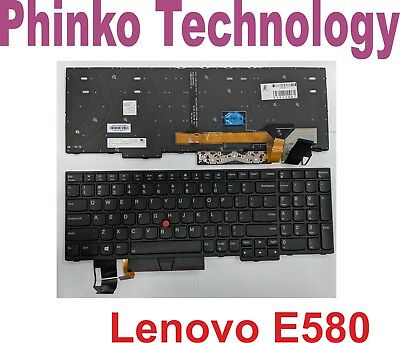 NEW Keyboard for Lenovo ThinkPad E580 E585 L580 E590 E595 with Backlit US Black