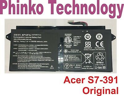 NEW Original Genuine Battery For Acer Aspire Ultrabook S7-391 AP12F3J