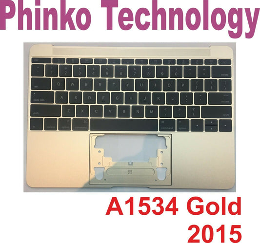 Apple Macbook Retina 12" A1534 2015 Top Case Palmrest With US Keyboard 2015 Gold