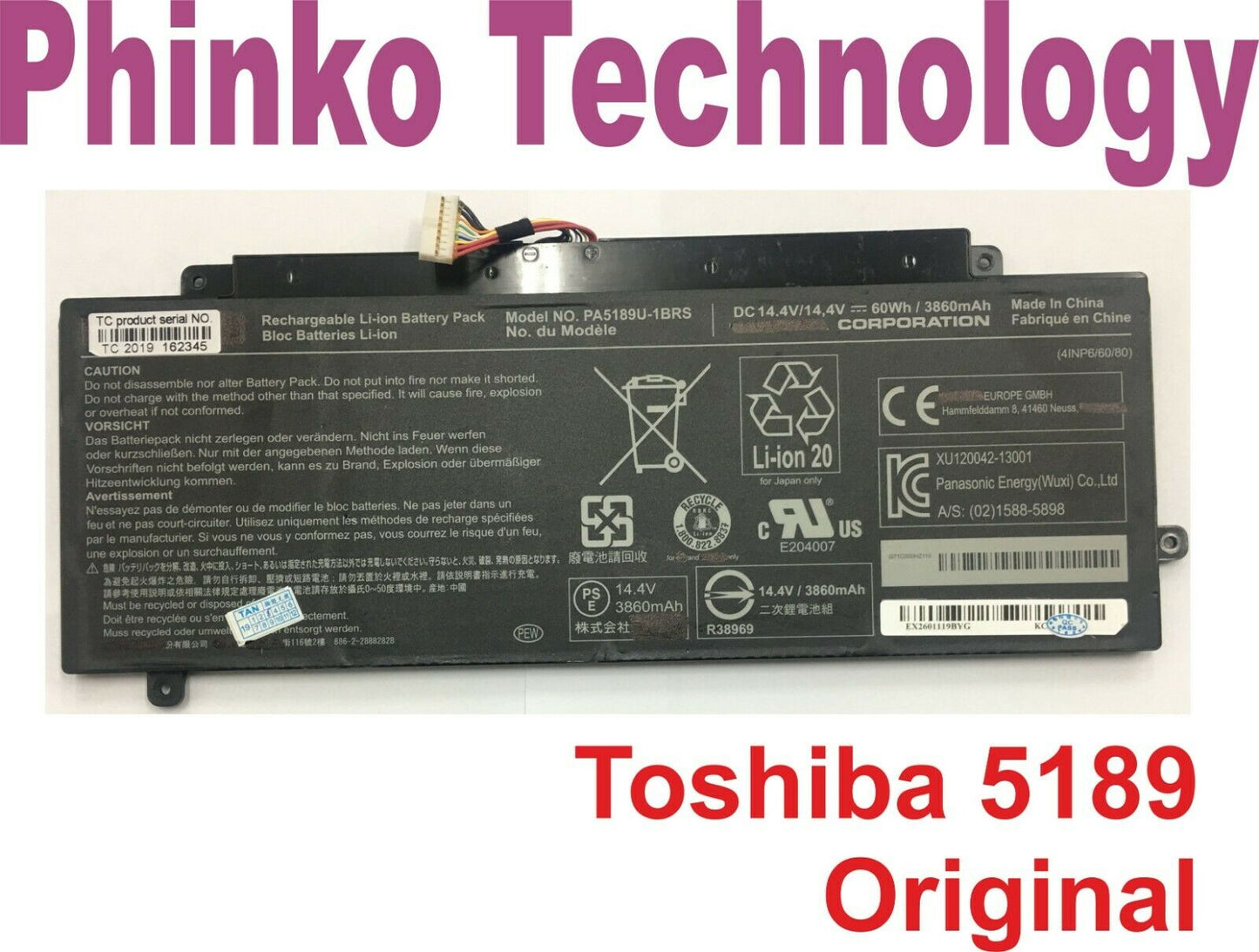 Original Genuine Battery for Toshiba Satellite Radius P55W P55W-B PA5189U-1BRS