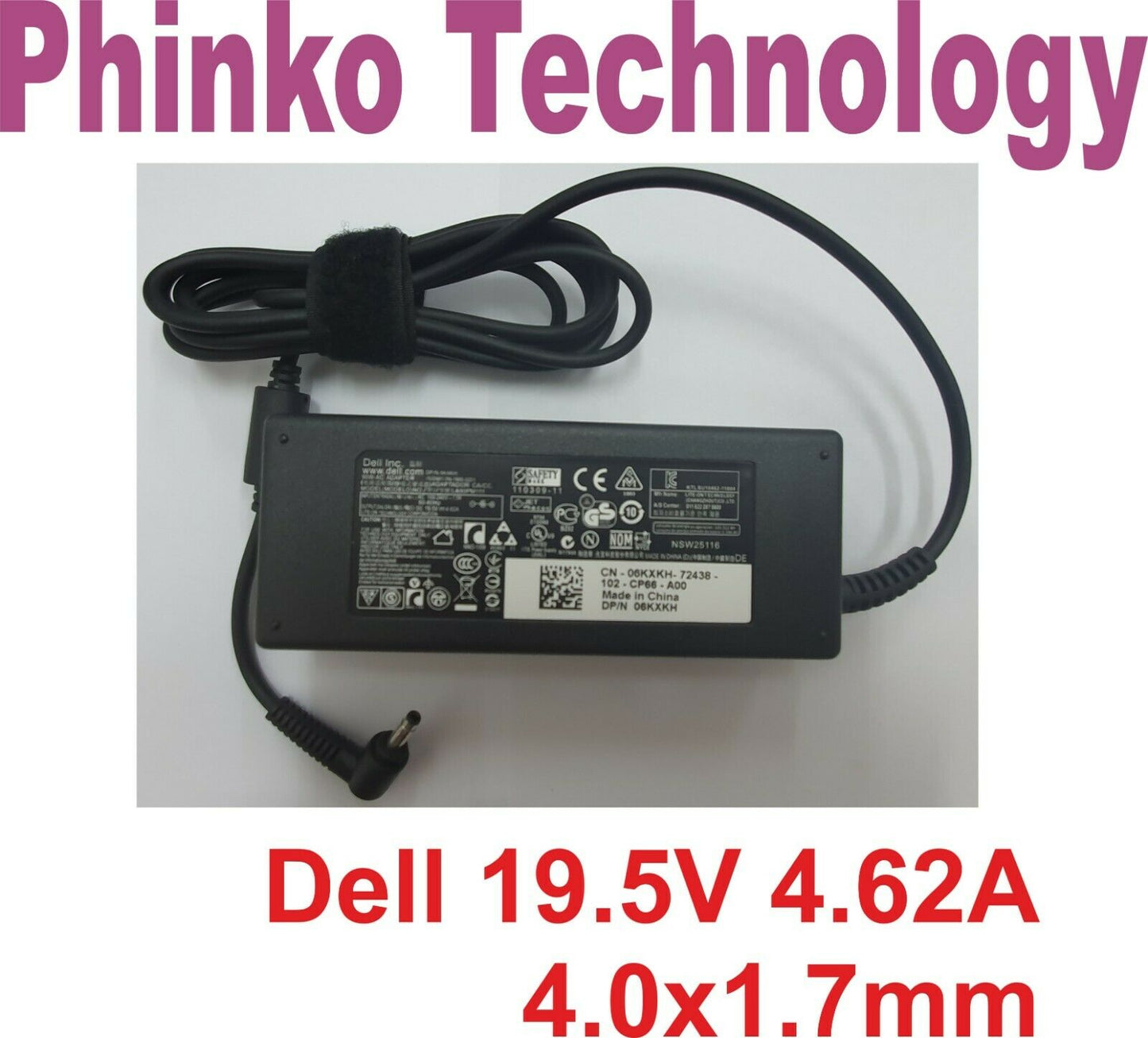 NEW Original Laptop AC Charger Adapter for Dell 19.5V, 4.62A 4.0*1.7mm 90W