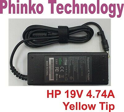 NEW Adapter Charger for HP 19V 4.74A 90W Yellow Pin 4.8*1.7mm