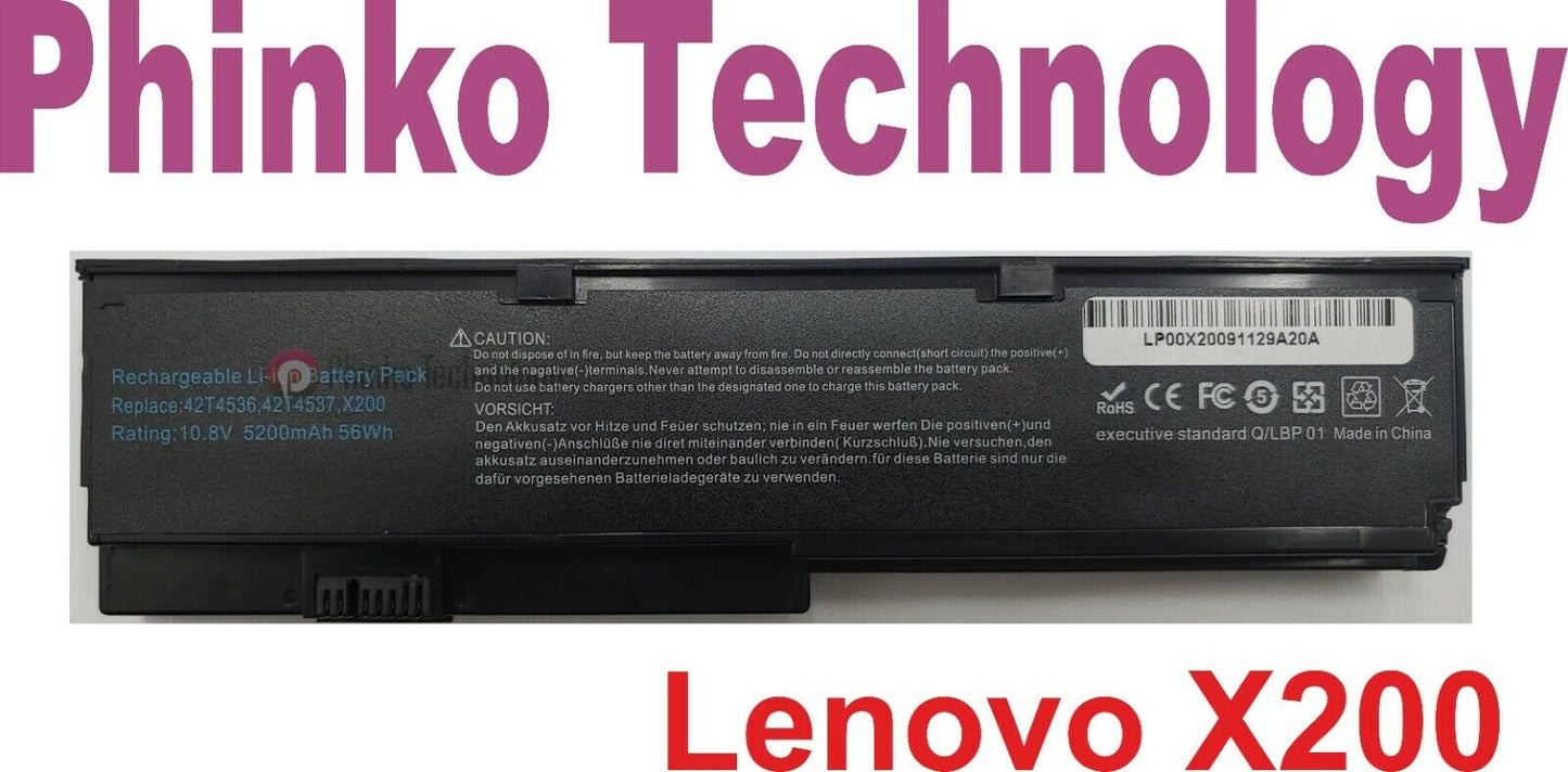 Battery for IBM Lenovo ThinkPad X200 X200S X201 X201S X201i 42T4650 6 cell