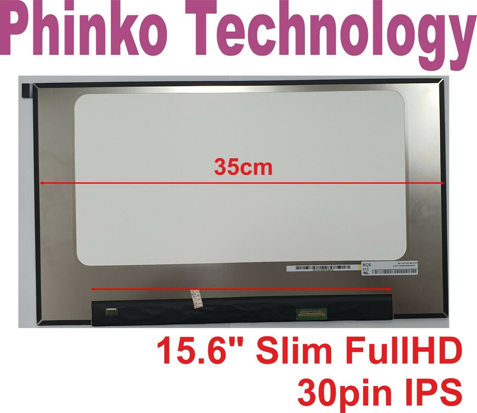 Nouveau 15.6 IPS LED FHD Display Panel Compatible avec NV156FHM-N4S V8.0 pour ordinateur portable avec carte PCB Shorter (260mm) – Connecteur 30 Pin Nouveau 15.6 IPS LED FHD Display Panel Compatible avec NV156FHM-N4S V8.0 pour ordinateur portable avec carte PCB Shorter (260mm) – Connecteur 30 Pin