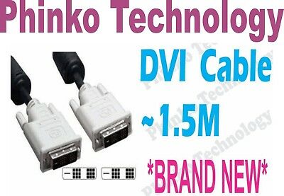 *New * DVI-D to DVI-D Male to Male ~1.50M DVI-D Cable For PC Monitor