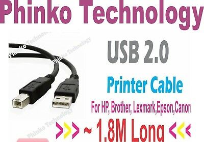 *NEW * USB Printer Cable for Canon, Epson, Brother..., Inkjet & Laser Printer *